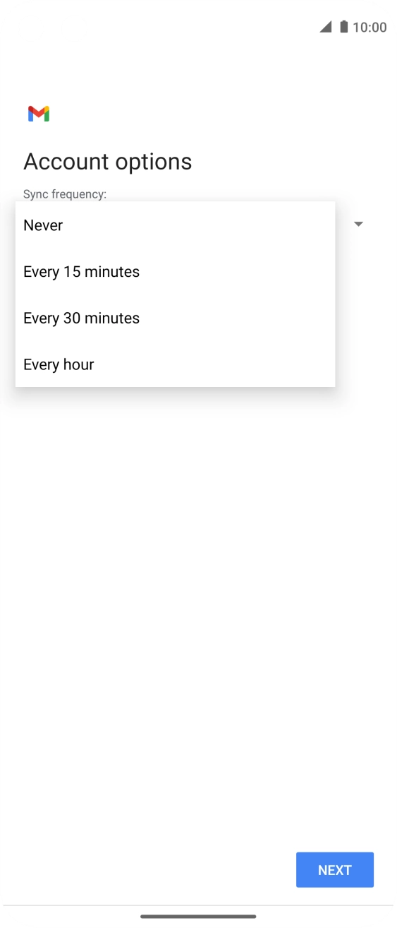 Press the required setting. Press the required setting.