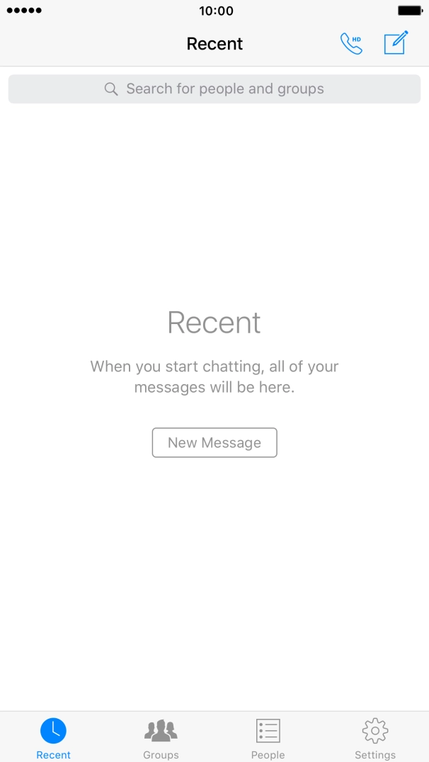 Press the new message icon. Press the new message icon.