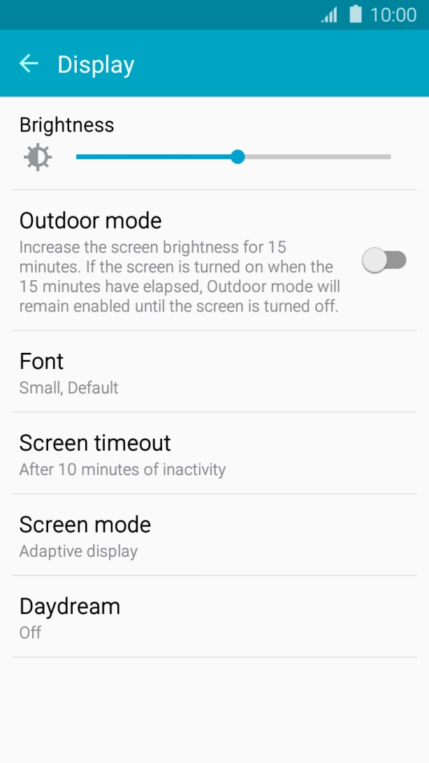 Press Screen timeout.