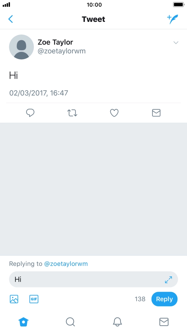 Write the required reply and press Reply. Write the required reply and press Reply.