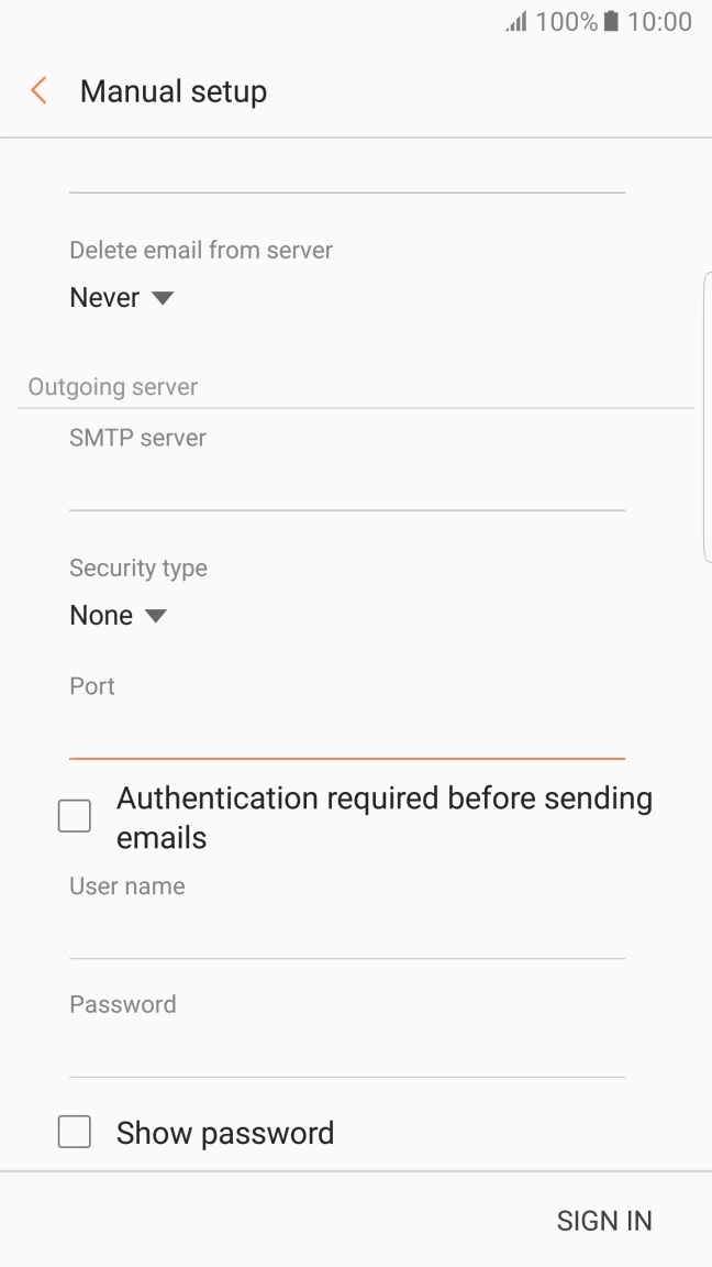 Press Authentication required before sending emails to turn on the function. Press Authentication required before sending emails to turn on the function.