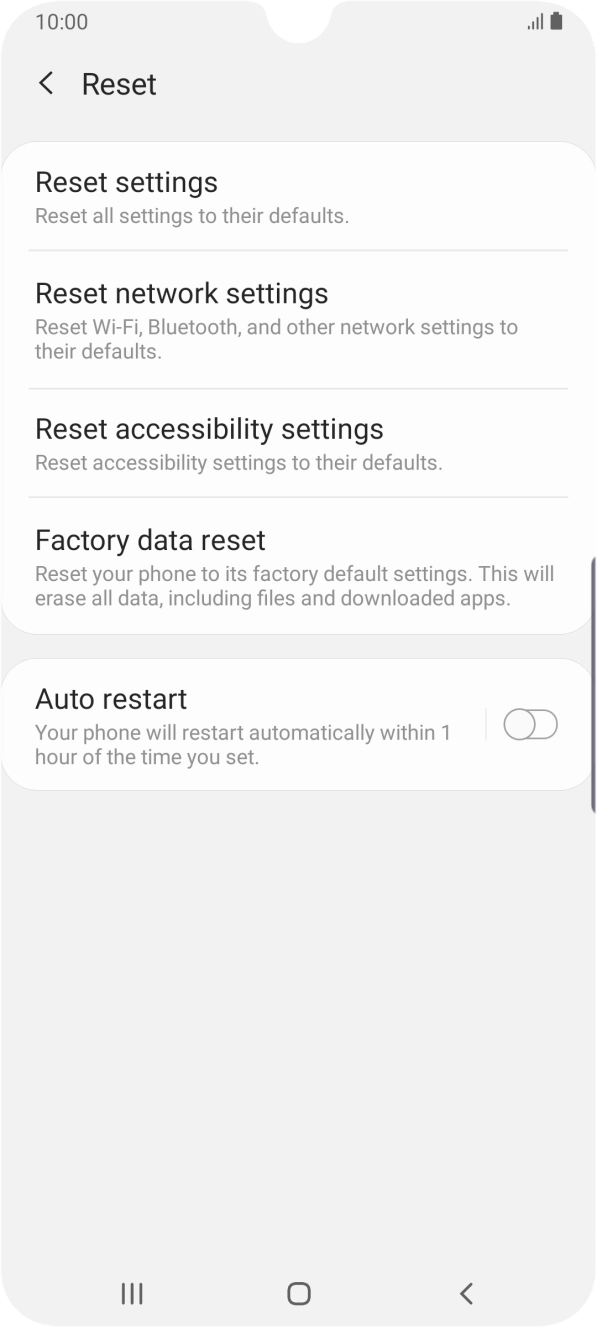 Press Factory data reset. Press Factory data reset.