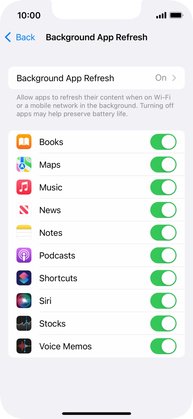 Press Background App Refresh. Press Background App Refresh.