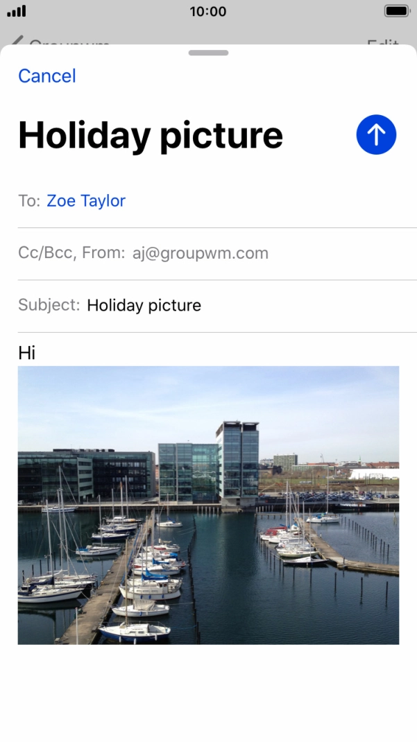 Press the send icon. Press the send icon.