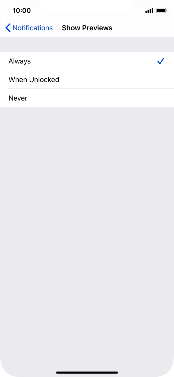 To select notification preview on the lock screen, press Always. To select notification preview on the lock screen, press Always.