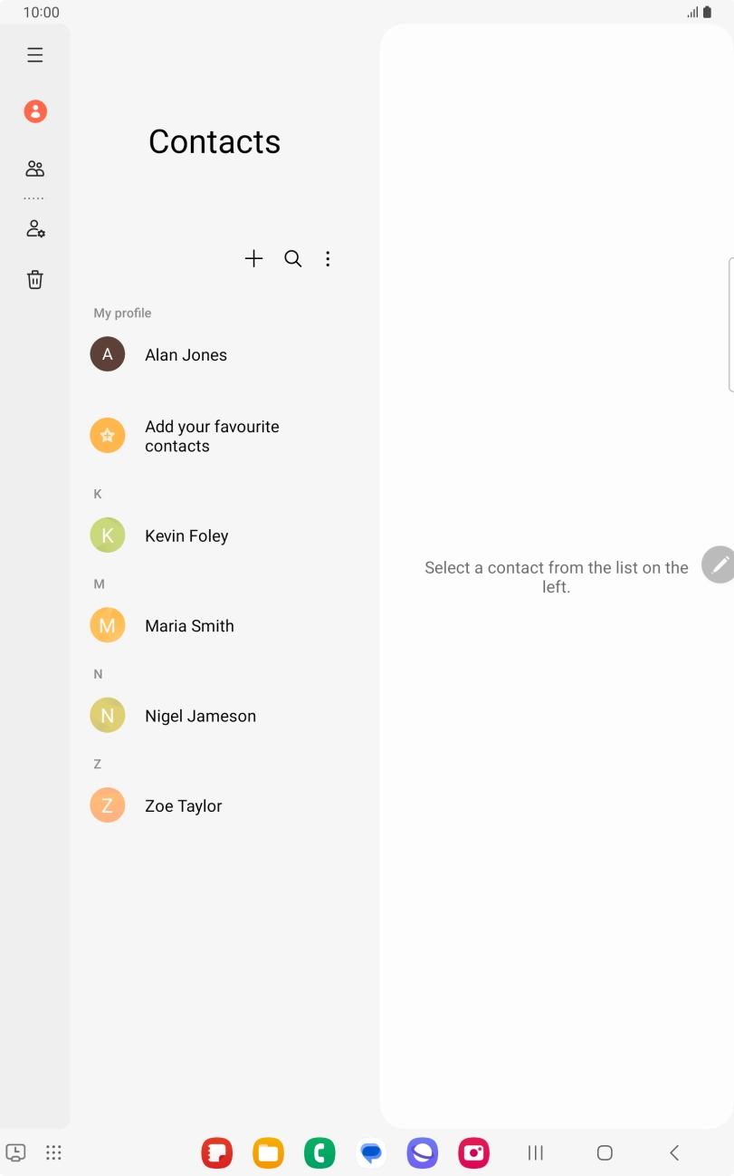 Press the new contact icon. Press the new contact icon.
