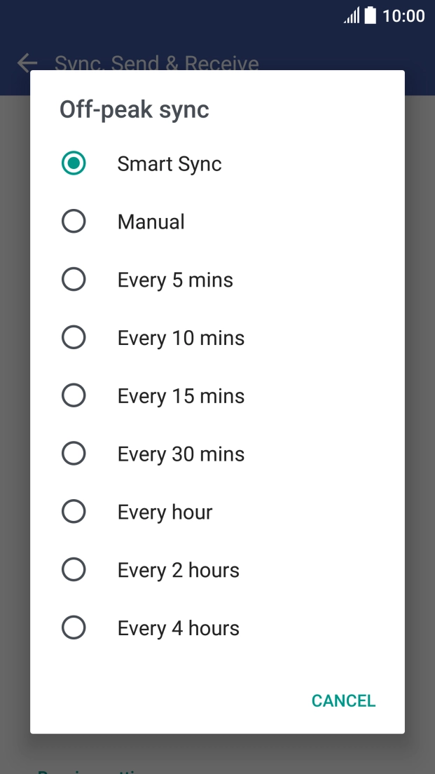 Press the required setting. Press the required setting.