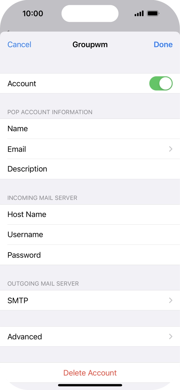 Press SMTP.
