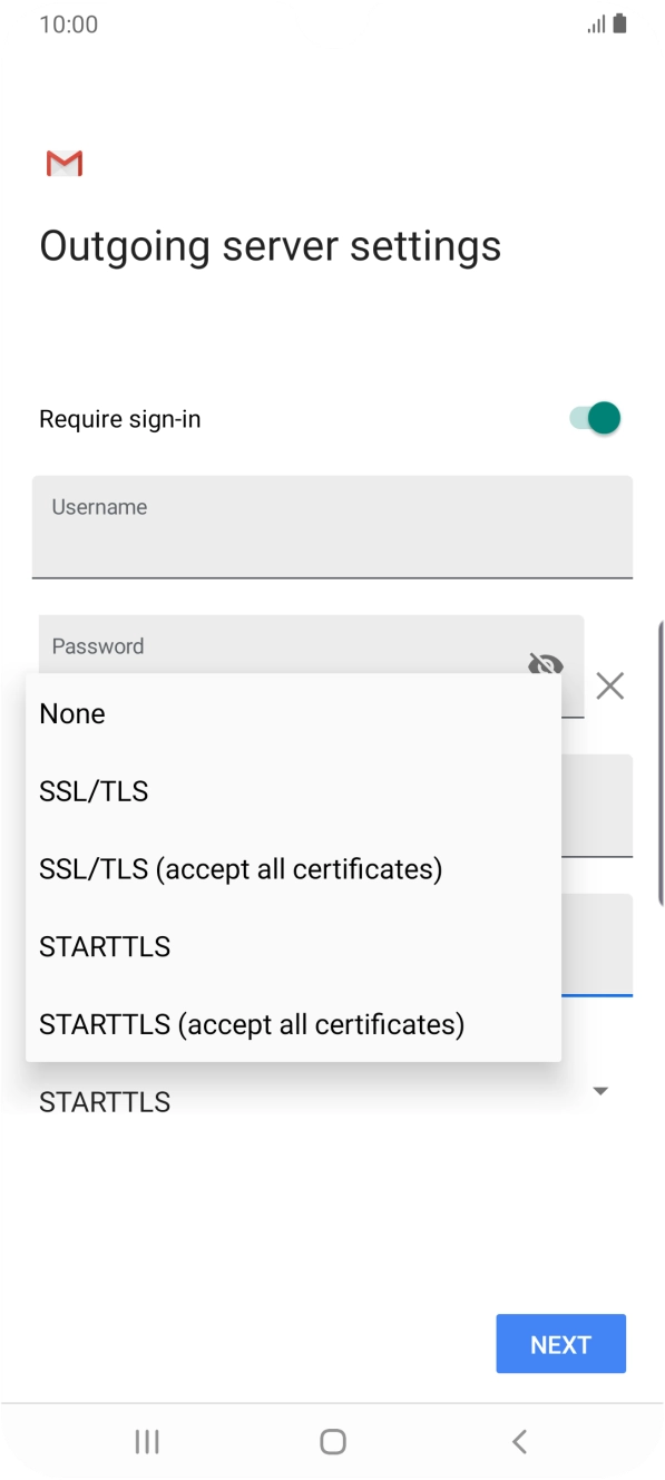 Press SSL/TLS to turn on the function. Press SSL/TLS to turn on the function.