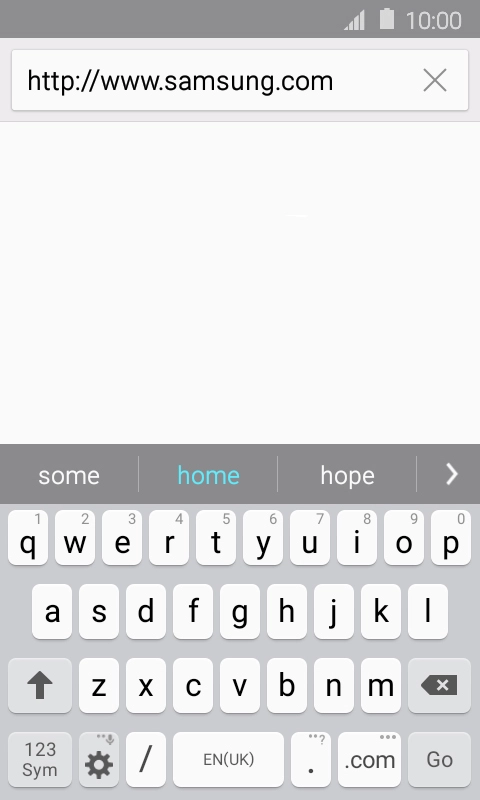 Key in the address of the required web page and press Go. Key in the address of the required web page and press Go.