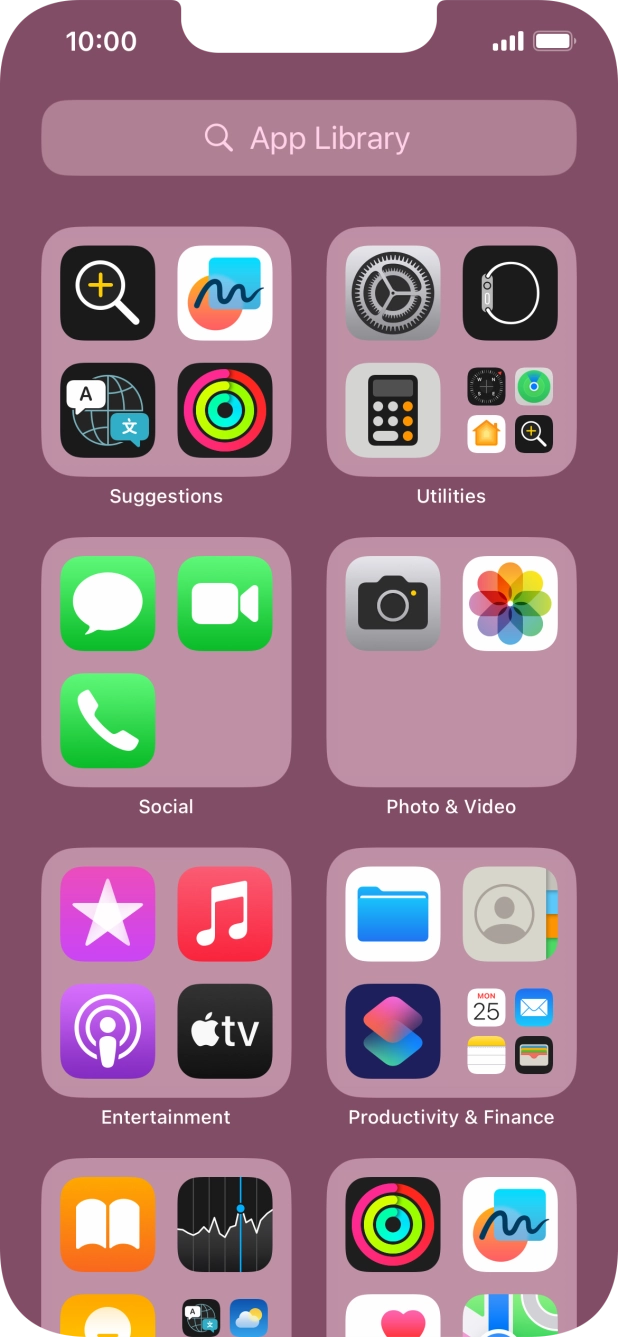 Press the required app. Press the required app.