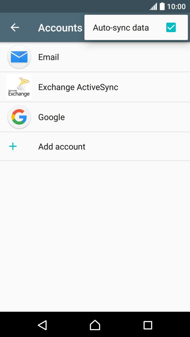 Press Auto-sync data to turn the function on or off. Press Auto-sync data to turn the function on or off.
