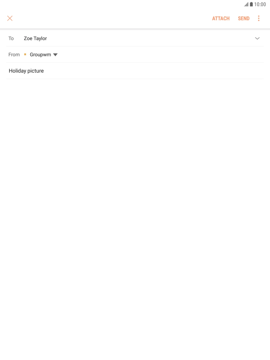 Press the text input field and write the text for your email. Press the text input field and write the text for your email.
