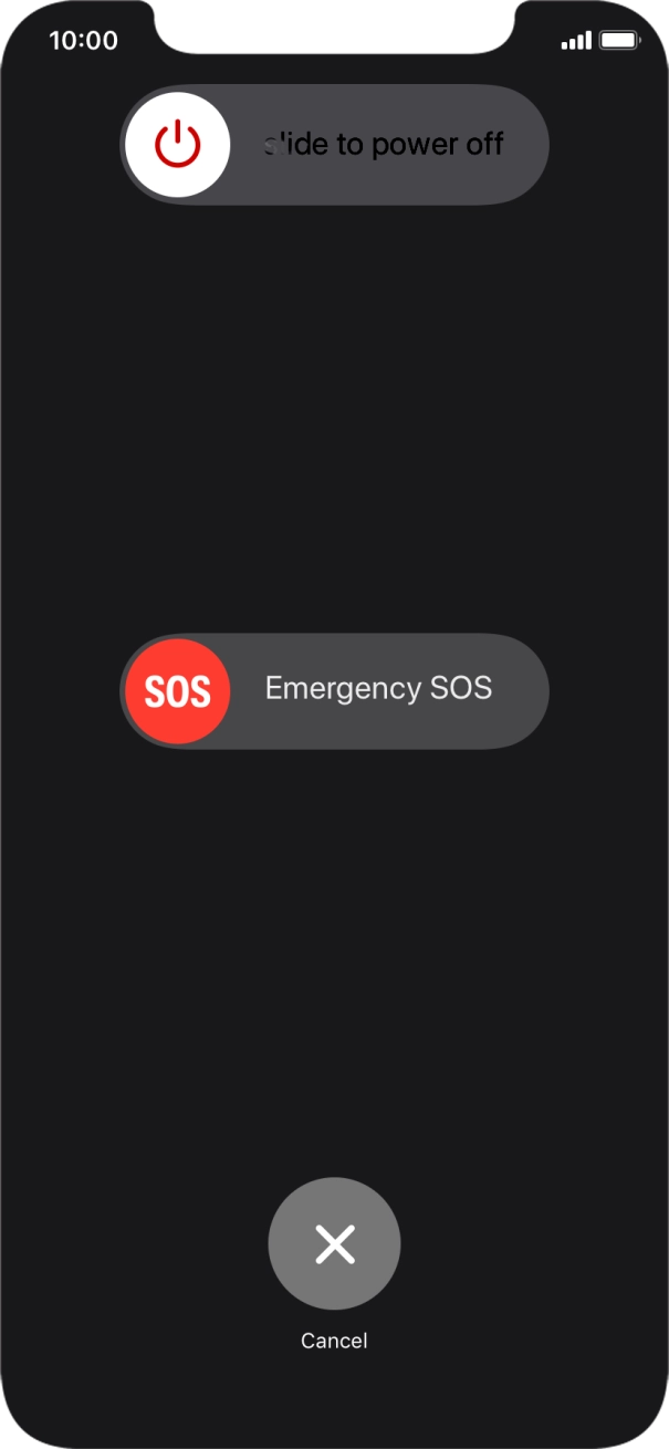 Press and drag the power off icon right. Press and drag the power off icon right.