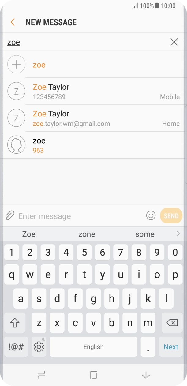 Press the required contact. Press the required contact.