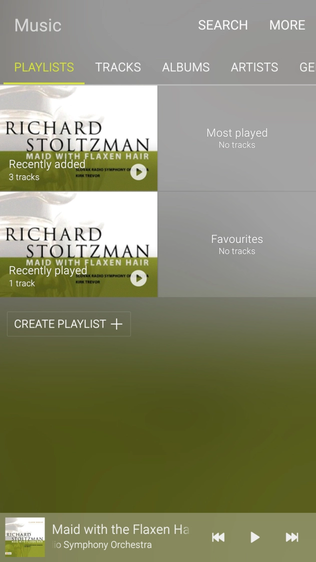 Press the required category and go to the required audio file.