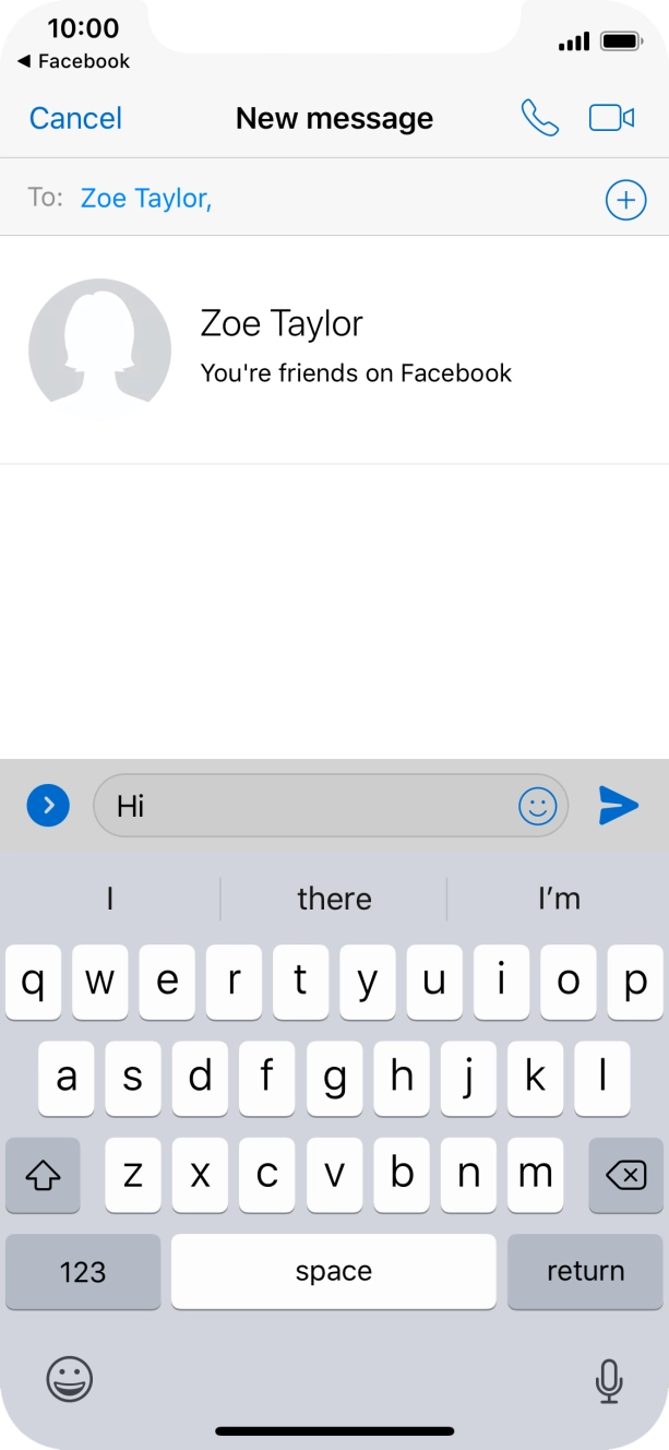 Write the required message and press the send icon. Write the required message and press the send icon.