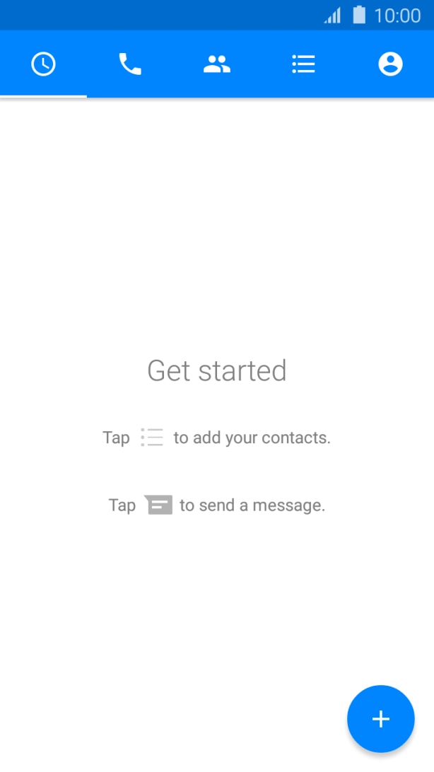 Press the new action icon.