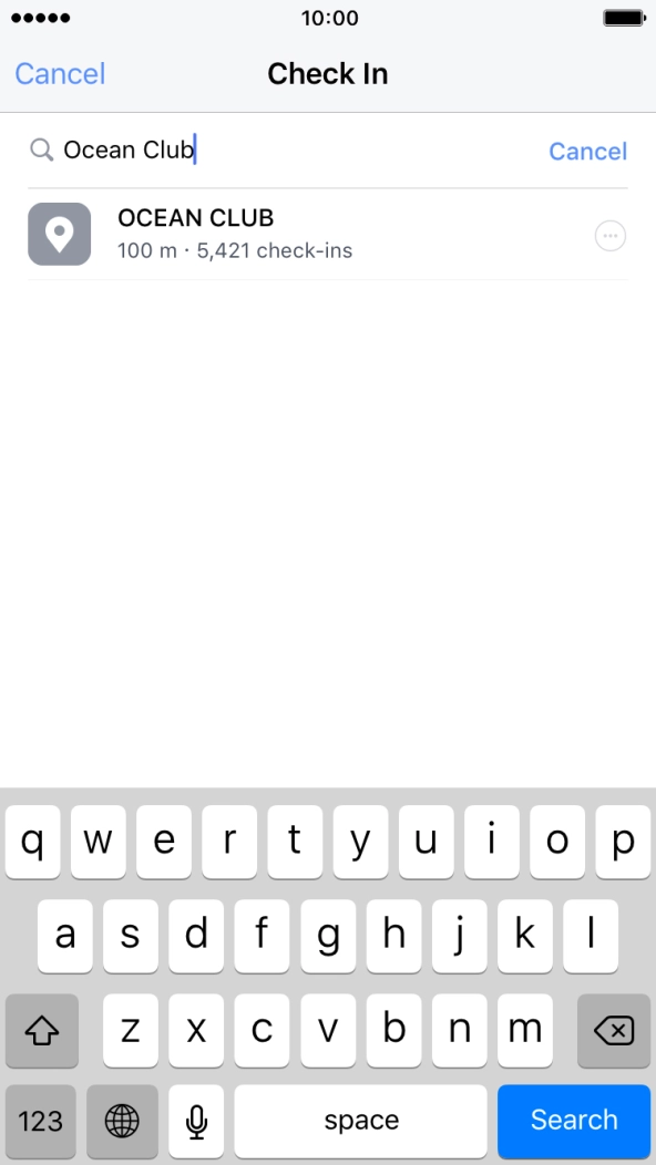 Press the required location.