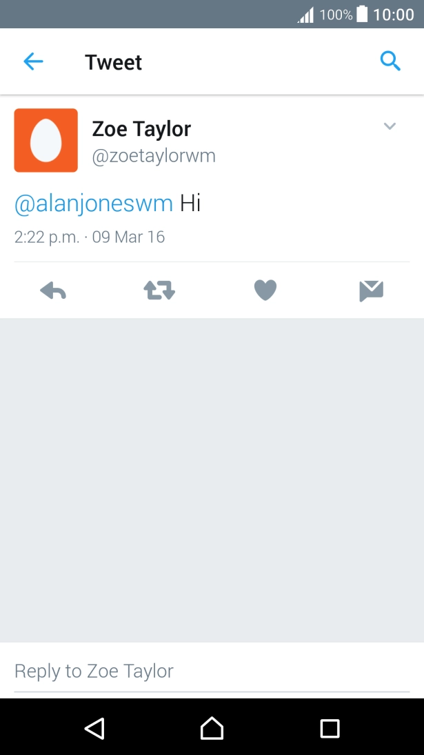 Press the reply icon.
