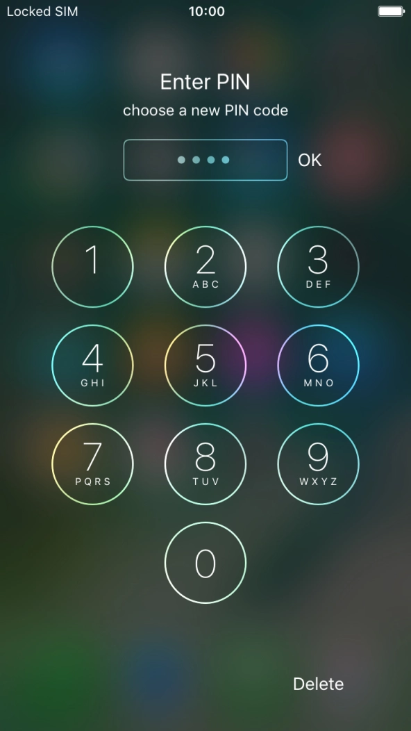 Key in a new four-digit PIN and press OK.