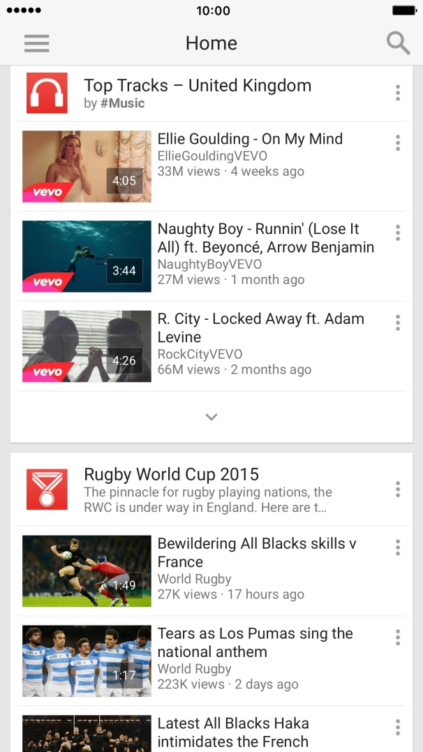 Press the search icon. Press the search icon.