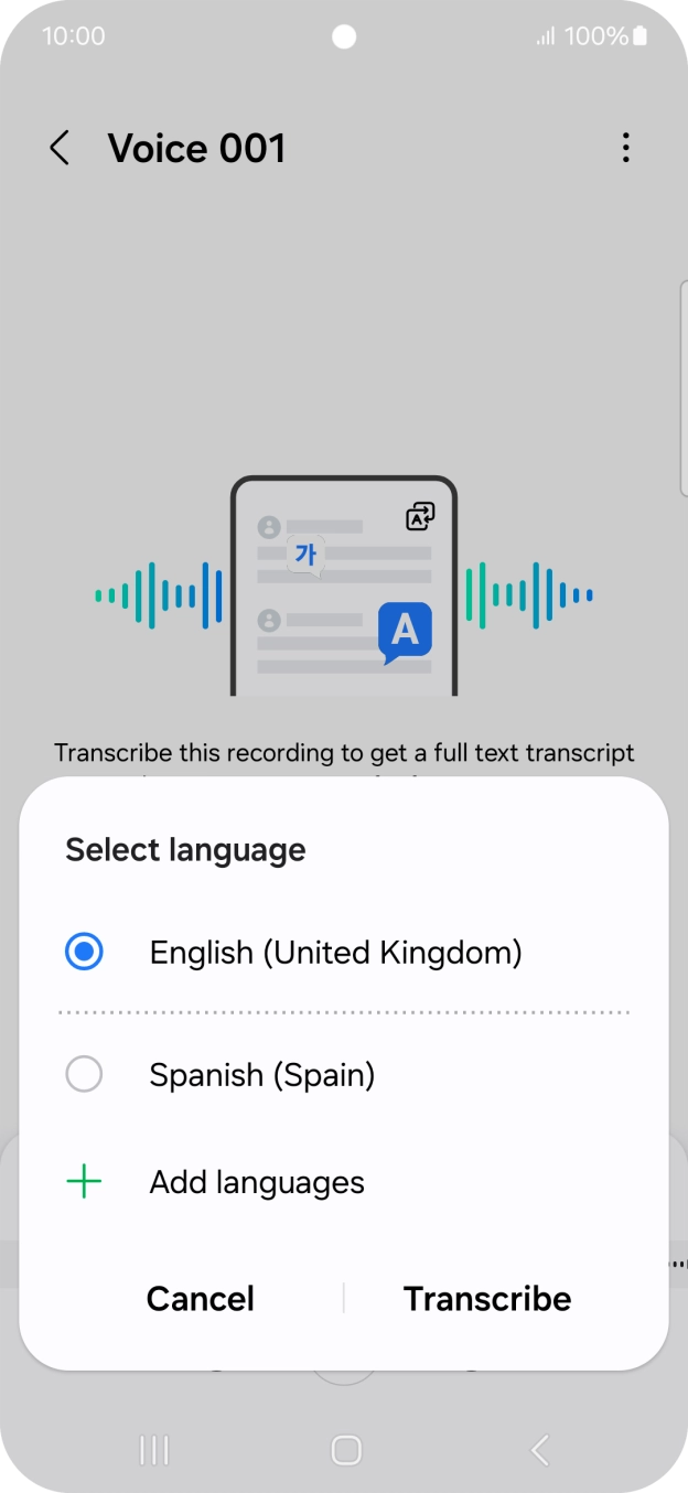 Press the recorded language. Press the recorded language.