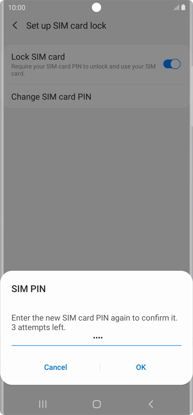 Key in the new PIN again and press OK. Key in the new PIN again and press OK.