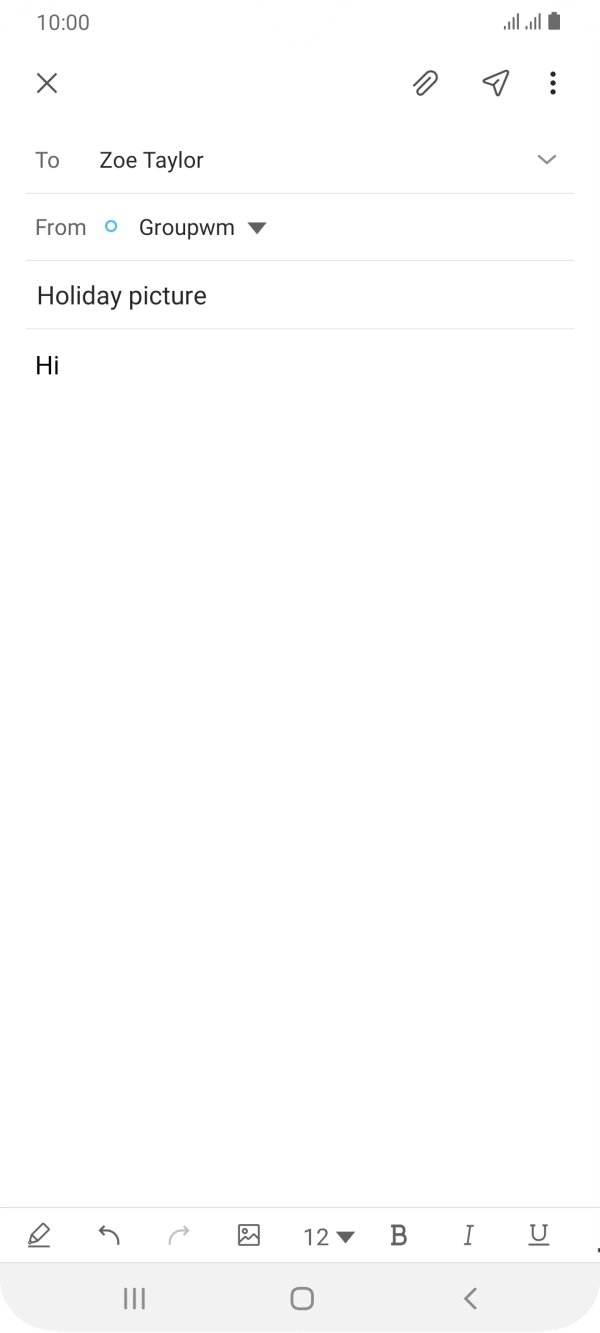 Press the attachment icon. Press the attachment icon.