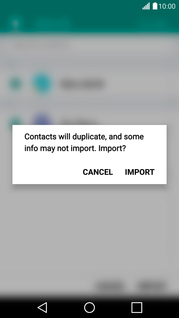 Press IMPORT.