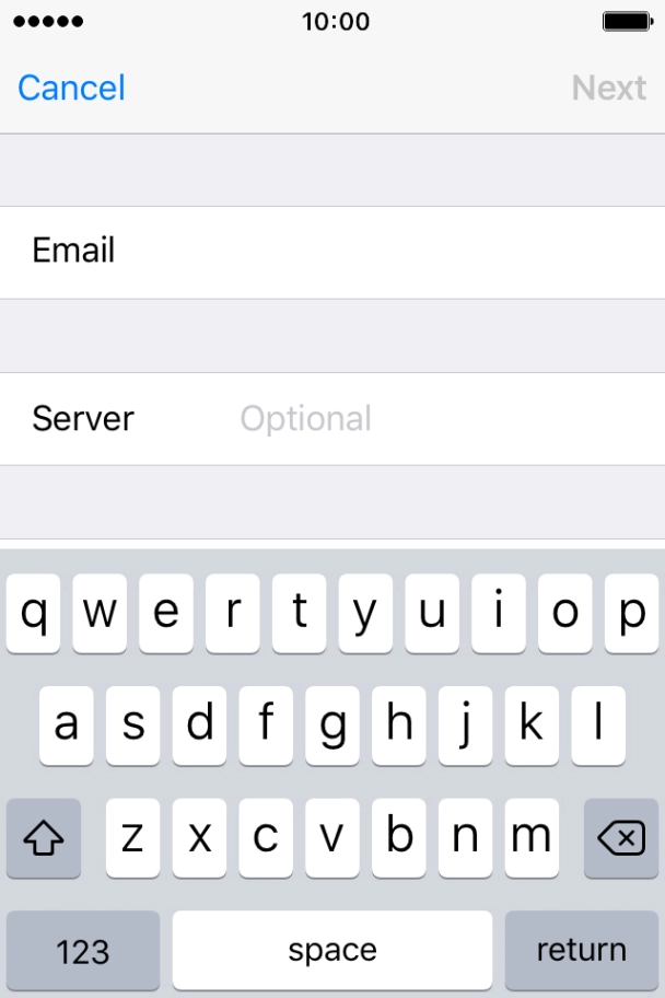 Press Server and key in the server address. Press Server and key in the server address.