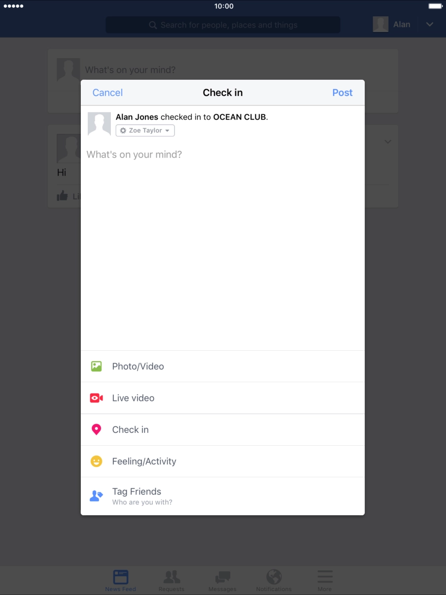 Press the text input field. Press the text input field.