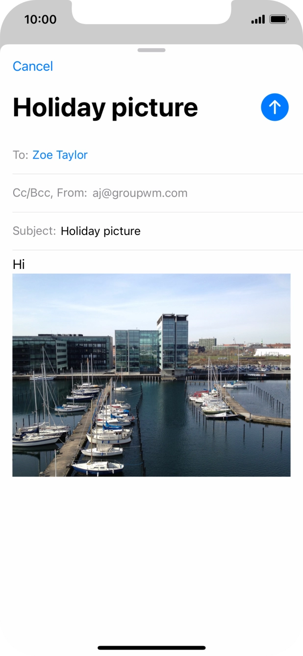 Press the send icon. Press the send icon.