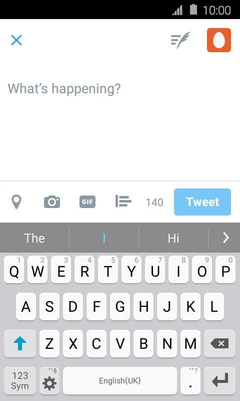 Press the text input field.