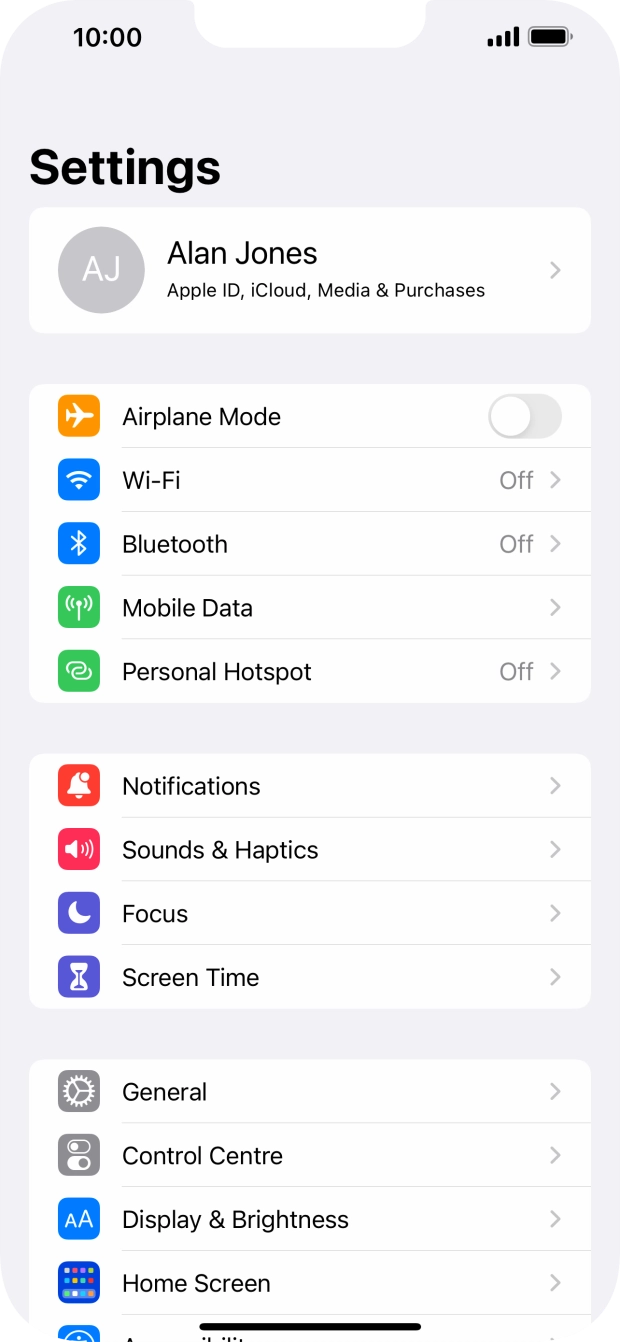 Press Mobile Data.