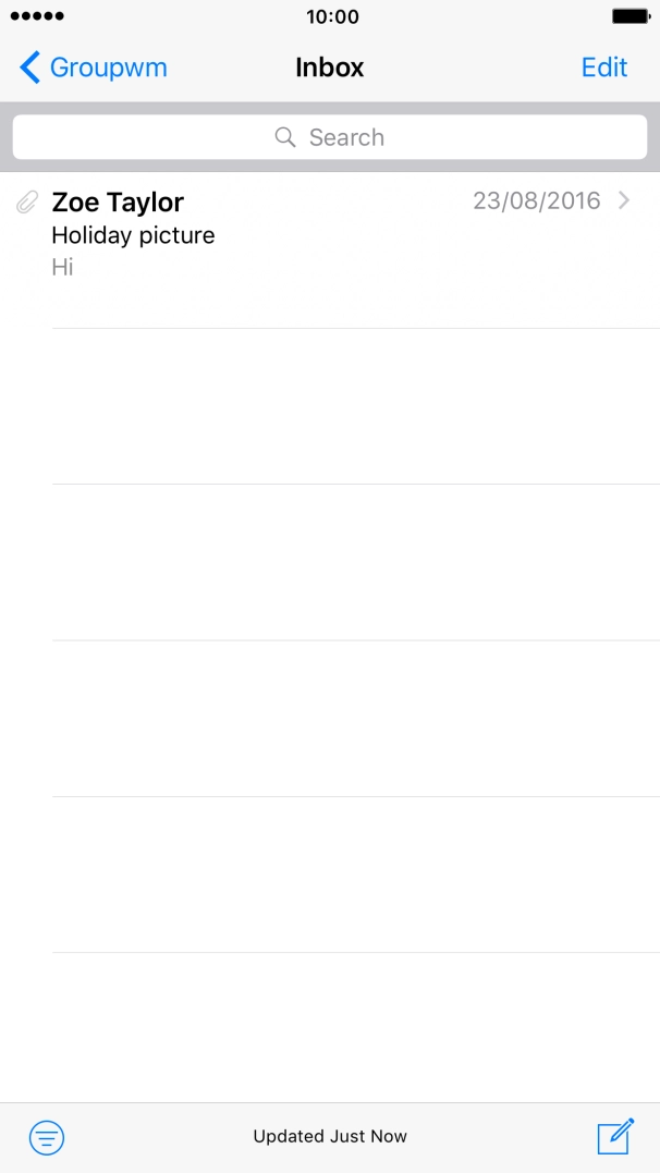 Press the new email icon. Press the new email icon.