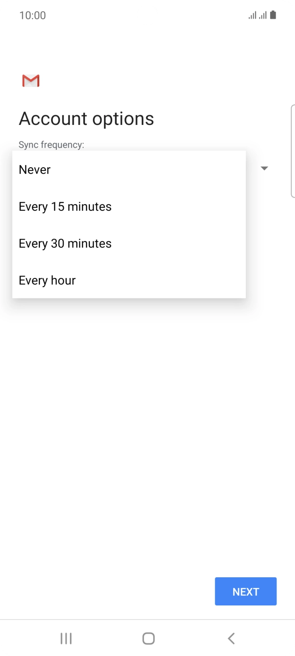 Press the required setting. Press the required setting.