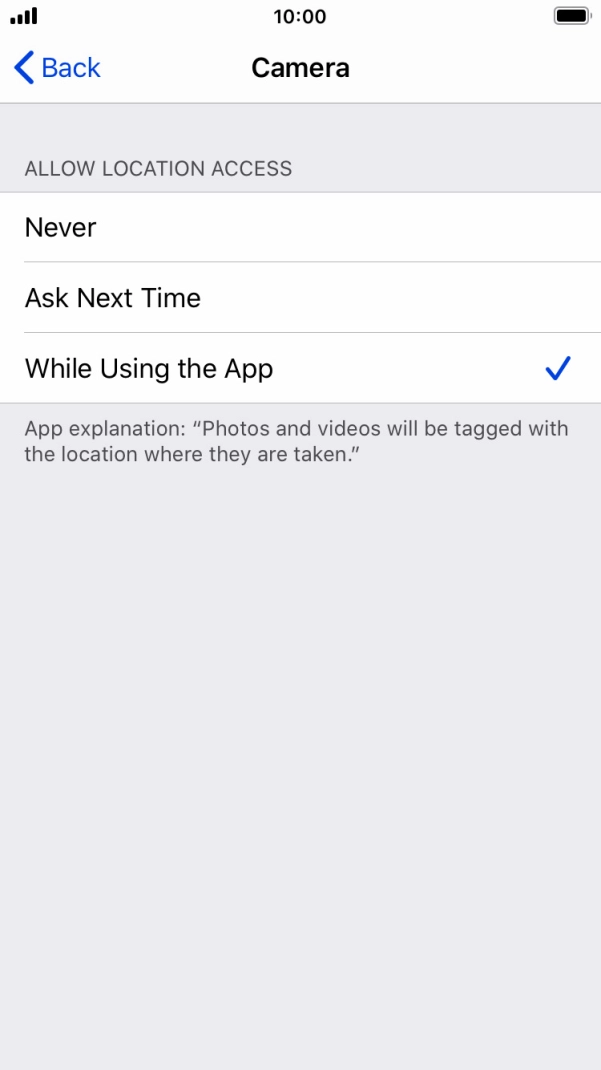 Press the required setting to turn the function on or off. Press the required setting to turn the function on or off.