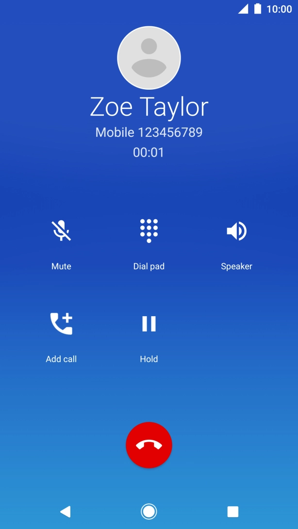 Press the end call icon.