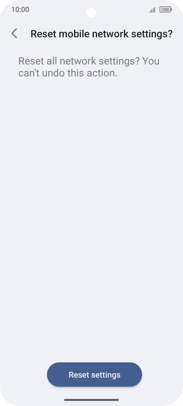 Press Reset settings. Press Reset settings.