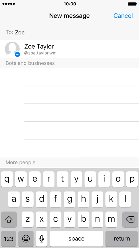Press the required contact.