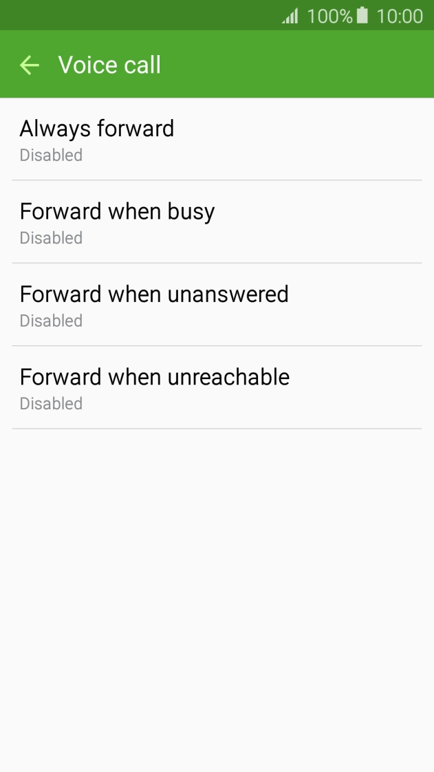 Press the required divert type.