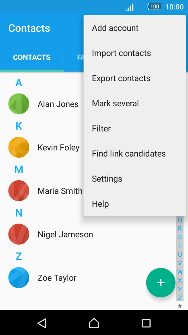 Press Import contacts. Press Import contacts.