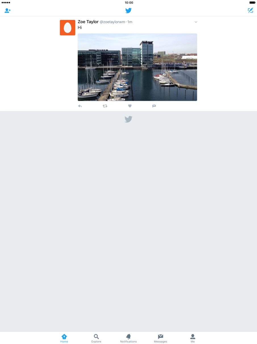 Press the new tweet icon. Press the new tweet icon.