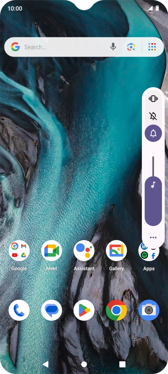 Press the silent mode icon to turn on silent mode.