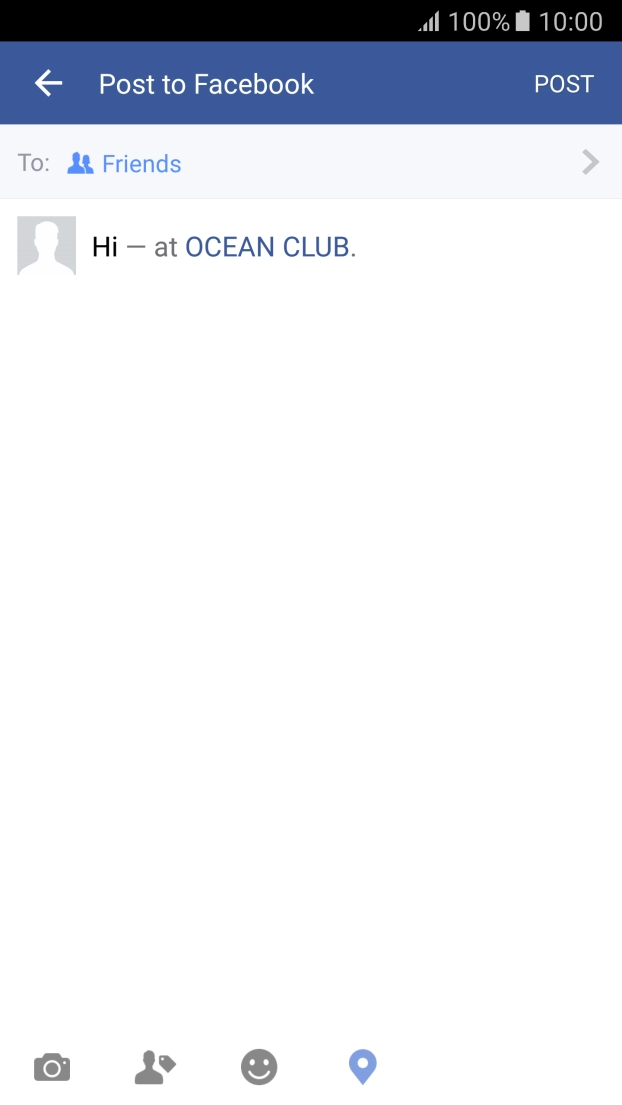 Write the required text and press POST.