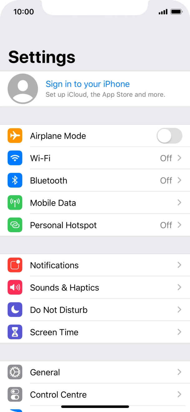 Press Sign in to your iPhone.