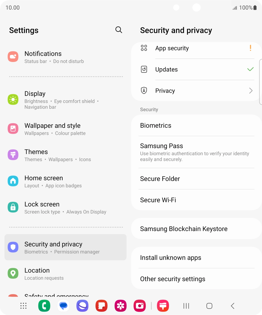 Press Other security settings. Press Other security settings.