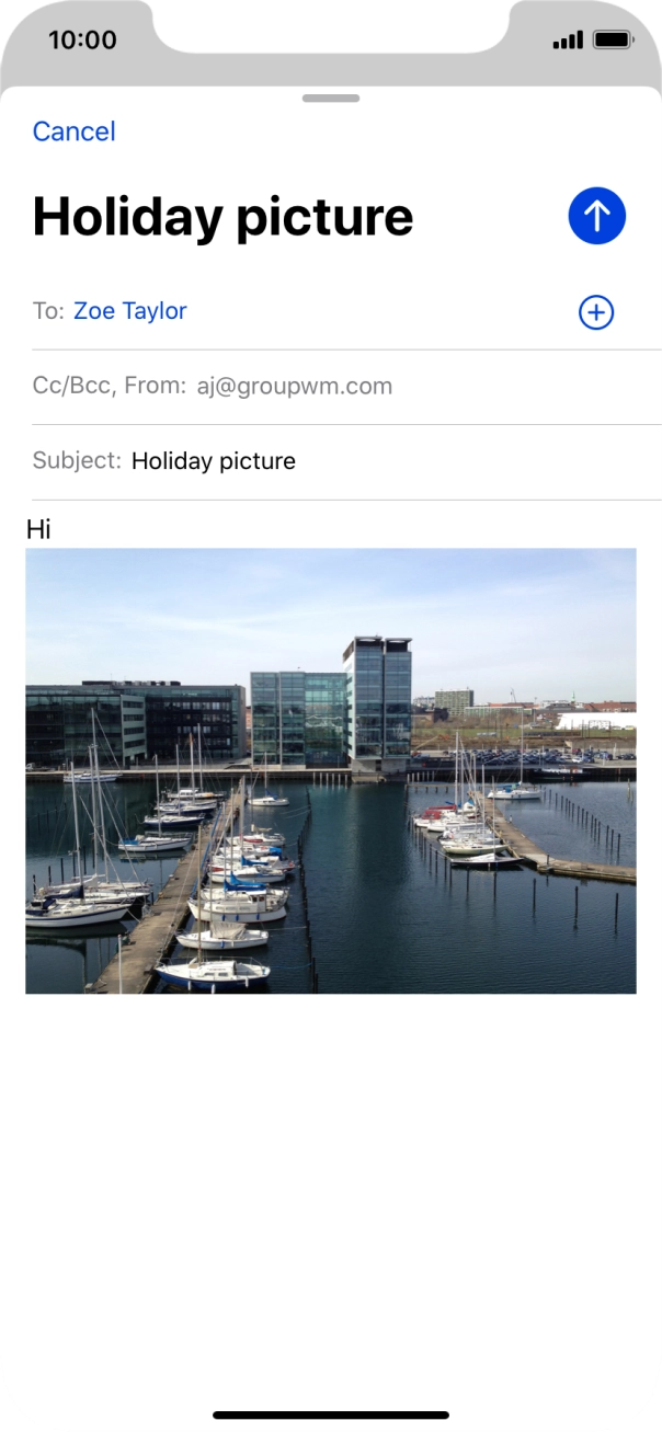 Press the send icon. Press the send icon.