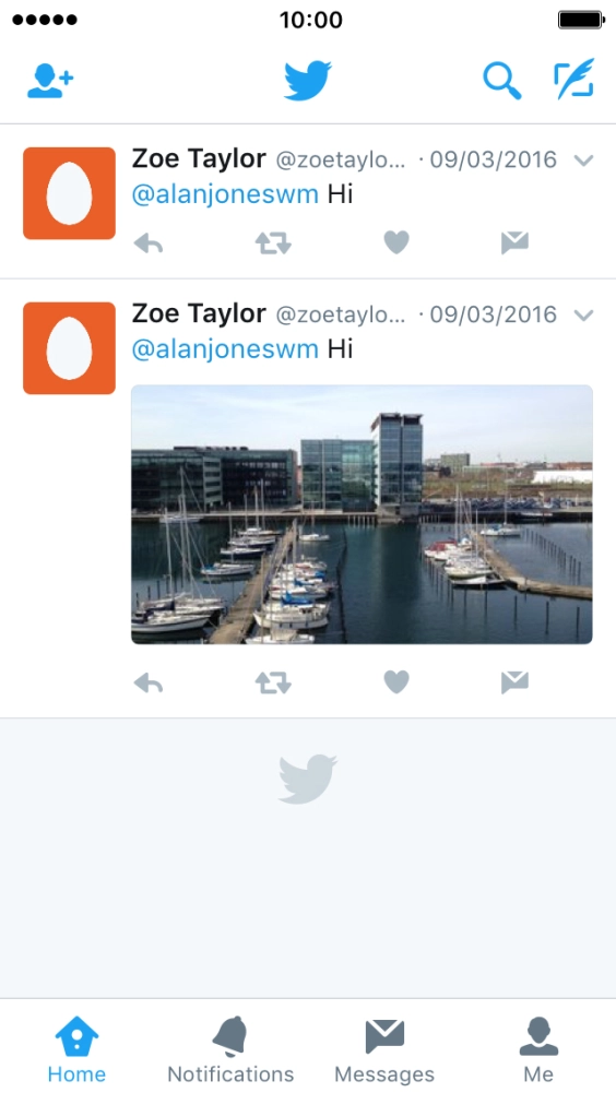 Press the new tweet icon. Press the new tweet icon.